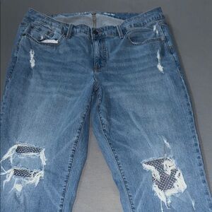 Torrid Blue Boyfriend Jeans with Distressed Details